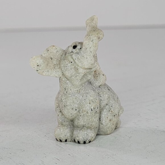 Quarry Critters Elephant Sitting Miniature Figurine Lucky Trunk Up - Picture 2 of 8